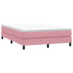 Vidaxl Box spring postelja brez vzmetnico roza 140x210 cm žamet