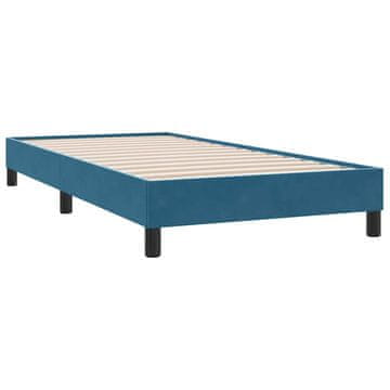 Vidaxl posteljni okvir brez vzmetnice temno modra 100x210 cm žamet