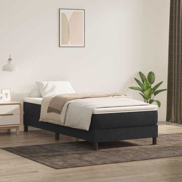 shumee vidaXL Postelja z vzmetnim vzmetnim okvirjem brez vzmetnice črna 80x220 cm žamet
