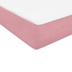 Vidaxl Box Spring postelja z vzmetnico Pink 100x220 cm Velvet