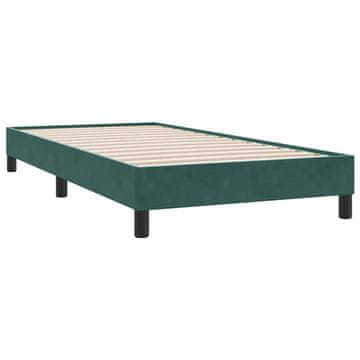 Vidaxl posteljni okvir brez vzmetnice temno zelena 90x220 cm žamet
