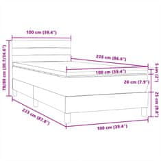 Vidaxl Box Spring postelja z vzmetnico Pink 100x220 cm Velvet