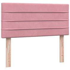 Vidaxl Box Spring postelja z vzmetnico Pink 100x220 cm Velvet