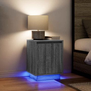 Vidaxl vidaXL Nočne omarice z LED lučkami 2 kosa sonoma siva 38x34x50 cm