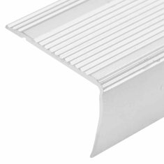 Vidaxl Obrobe za stopnice L-oblike 15 kosov aluminij 90 cm srebrne