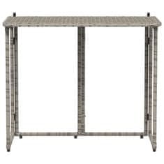 Vidaxl Zložljiva vrtna miza Grey 90x51x75 cm Poly Rattan