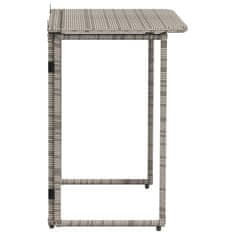Vidaxl Zložljiva vrtna miza Grey 90x51x75 cm Poly Rattan