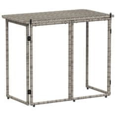 Vidaxl Zložljiva vrtna miza Grey 90x51x75 cm Poly Rattan