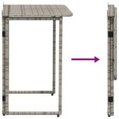 Vidaxl Zložljiva vrtna miza Grey 90x51x75 cm Poly Rattan