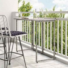shumee vidaXL Zložljiva vrtna miza Grey 90x51x75 cm Poly Rattan
