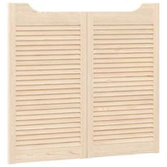 Vidaxl Swing Doors Louvred Design 2-Pair 90x100 cm masivni les bor