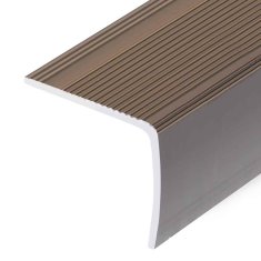 Vidaxl Obrobe za stopnice L-oblike 15 kosov aluminij 100 cm rjave