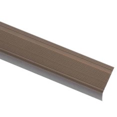 Vidaxl Obrobe za stopnice L-oblike 15 kosov aluminij 100 cm rjave