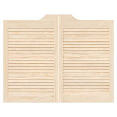 Vidaxl Swing Doors Louvred Design 1 par masivni les borovega lesa
