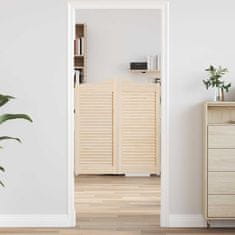 Vidaxl Swing Doors Louvred Design 1 par masivni les borovega lesa