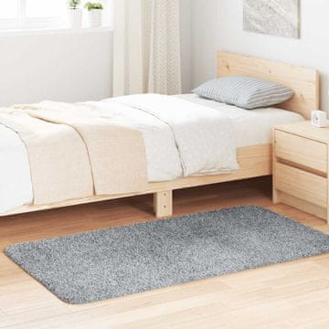 shumee vidaXL Visoka košata preproga NAVARRA srebrno siva 80x150 cm poliester