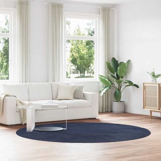 shumee vidaXL Visoka košata preproga NAVARRA mornarsko 240x240 cm poliester