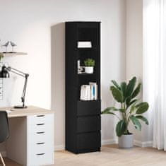 shumee vidaXL Visoka omara črni hrast 37,5x35x180 cm inženirski les