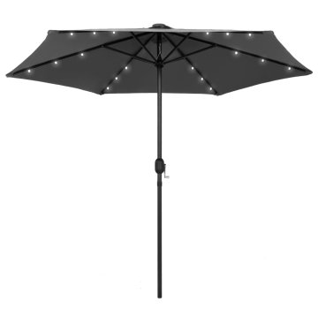 Vidaxl Senčnik z LED lučkami in aluminijastim drogom 270 cm