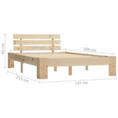 Vidaxl Posteljni okvir z vzglavjem 140x200 cm trdna borovina
