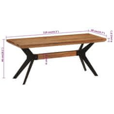 Vidaxl Jedilna klop 110x40x46 cm trden akacijev les in jeklo