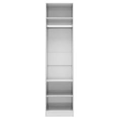 Vidaxl Garderobna omara visok sijaj bela 50x50x200 cm iverna plošča