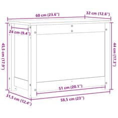 Vidaxl Škatla za shranjevanje 60x32x45,5 cm trdna borovina