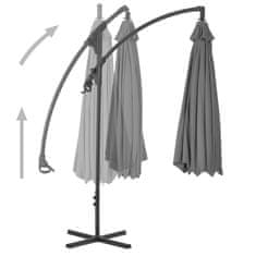 Vidaxl Previsni senčnik z jeklenim drogom 250x250 cm antracit