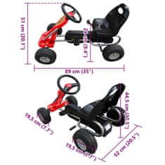 Vidaxl Gokart na pedale rdeče barve