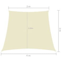 Vidaxl Senčno jadro oksford blago trapez 2/4x3 m krem