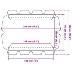 Vidaxl Streha za vrtno gugalnico terakota 188/168x145/110 cm