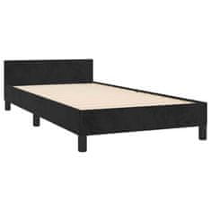 Vidaxl Posteljni okvir z vzglavjem brez vzmetnice črn 90x190 cm žamet