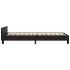 Vidaxl Posteljni okvir z vzglavjem brez vzmetnice črn 90x200 cm