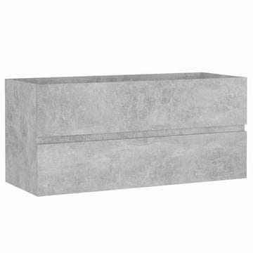 Vidaxl Omarica za umivalnik betonsko siva 100x38,5x45cm inženirski les