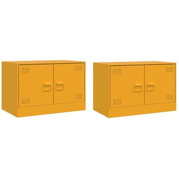 Vidaxl TV omarica 2 kosa gorčično rumena 67x39x44 cm jeklo