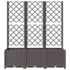 Vidaxl Cvetlično korito z oporno mrežo rjavo 120x40x136 cm PP