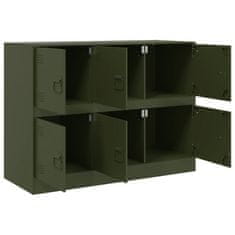 Vidaxl Komoda olivno zelena 99x39x73 cm jeklo