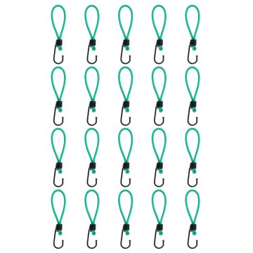 Vidaxl Bungee elastična vrv s kavlji 20 kosov 15 cm