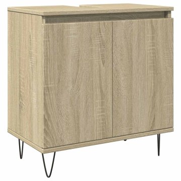 Vidaxl Kopalniška omarica sonoma hrast 58x33x60 cm inženirski les