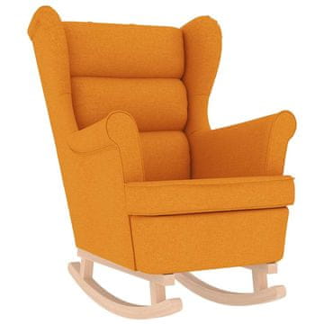 Vidaxl Gugalni stol Temno rumena 74x90x102 cm Tkanina