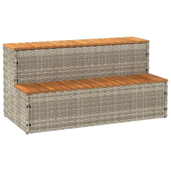 shumee vidaXL Korak za masažno kad 100x50x50,5 cm poli ratan/trden akacija