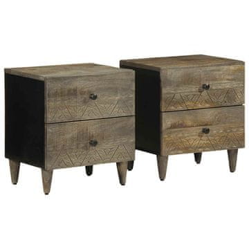 Vidaxl vidaXL Nočne omarice 2 kosa svetlo sive 40x33x46 cm masiven mangov les