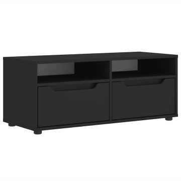 Vidaxl TV omarica VISNES Črna 100x40x38 cm Izoblikovan les
