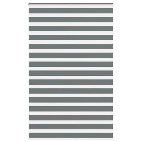 shumee vidaXL Zebra senčilo temno sivo 140x200 cm tkanina širina 135,9 cm