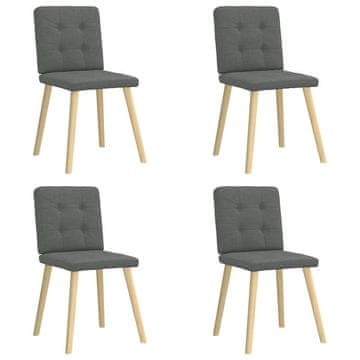 shumee vidaXL Jedilni stoli 4 kosi temno sivo blago