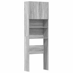 Vidaxl Omara za pralni stroj sonoma siva 64x24x190 cm inženirski les
