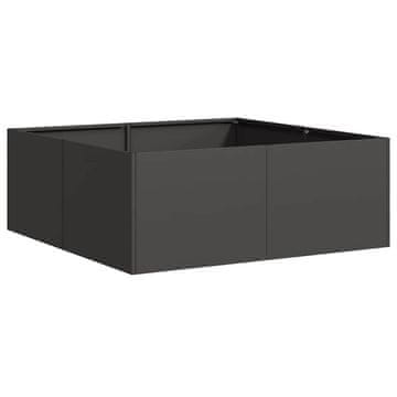 Vidaxl Plantažni lonček črn 80x80x30 cm Jeklo