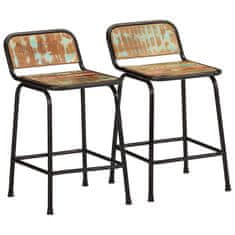 shumee vidaXL Barski stolčki 2 črni 46x35,5x70 cm trden predelan les