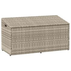 shumee vidaXL Vrtna škatla za shranjevanje svetlo siva 110x50x58cm poli ratan
