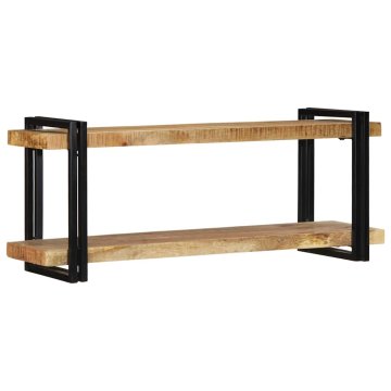 Vidaxl Stenska polica 110x33x45 cm Masivni neobdelan les Mango